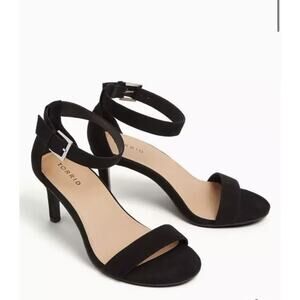 Torrid Black Faux Suede Ankle Strap Stiletto Heel (WW) Women’s‎ Size 7W
